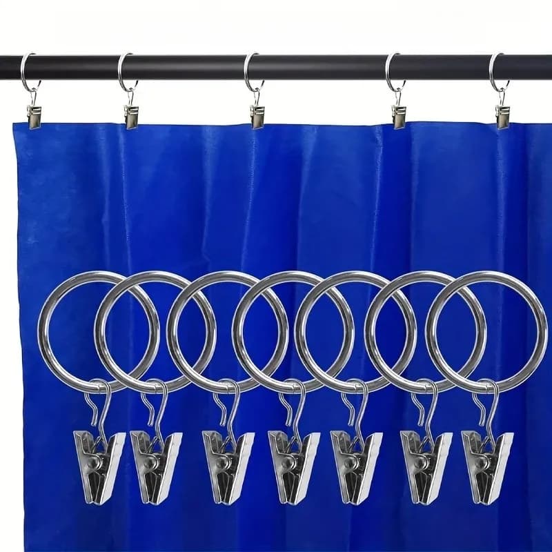 48 pcs 25mm Drapery Ring Clips Strong Clip Grip, designed for Living Room Drapery, Easy Slide On Rod, Multipurpose