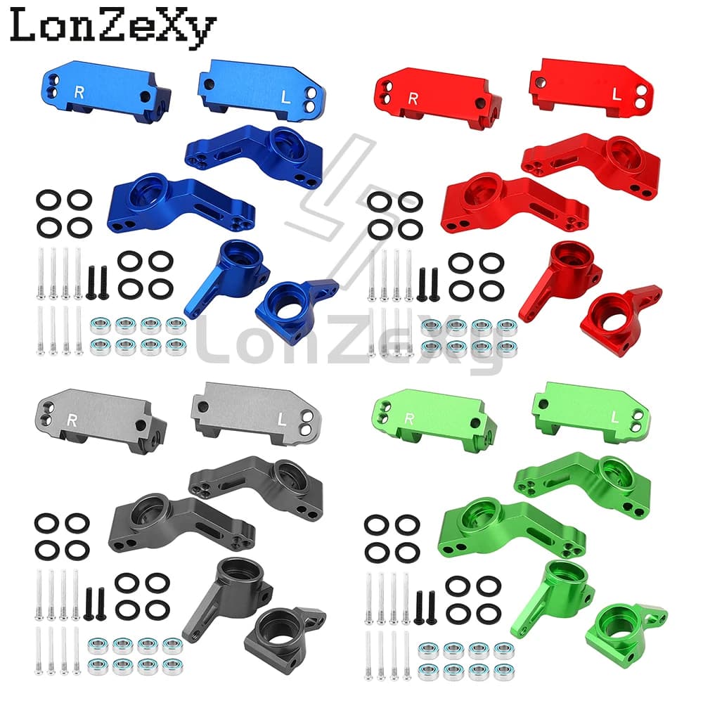 Blocco sterzo in lega metallica Blocco rotelle C-Hub Stub Asse Carrier con kit cuscinetto a sfere per Traxxas Slash 4X4 2WD 1/10 RC Car Part