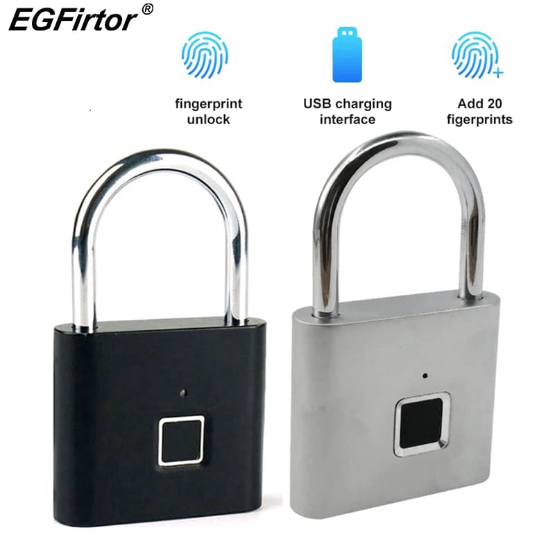 Serratura biometrica lucchetto per impronte digitali senza chiave serratura per impronte digitali di sicurezza custodia per bagagli elettrica serratura intelligente serratura antifurto