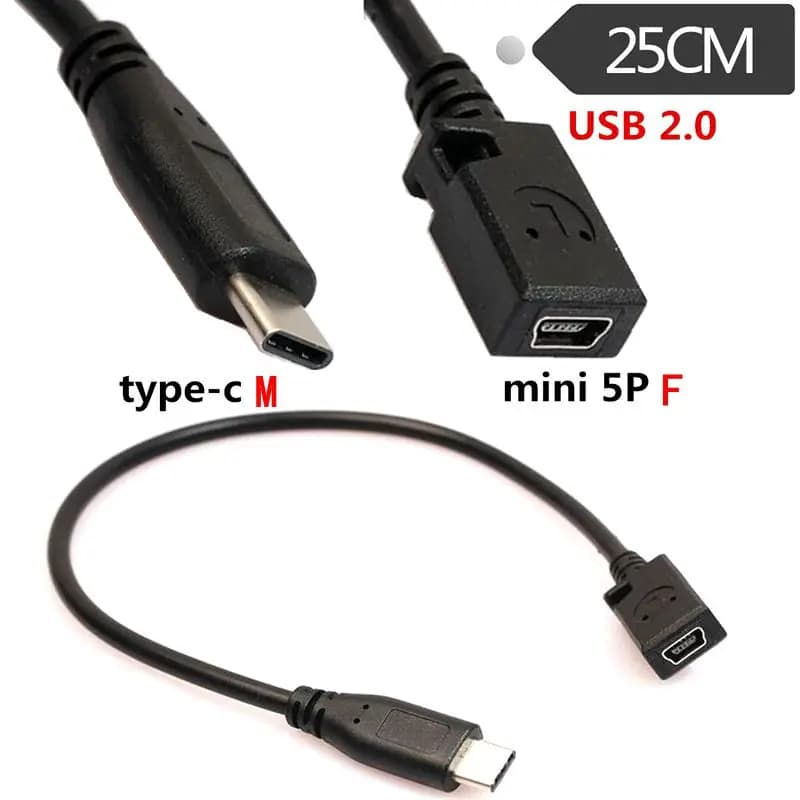 Cavo adattatore dati per telefono tipo C maschio a Mini 5 pin femmina Micro 5 pin femmina Cavo dati USB 3.1