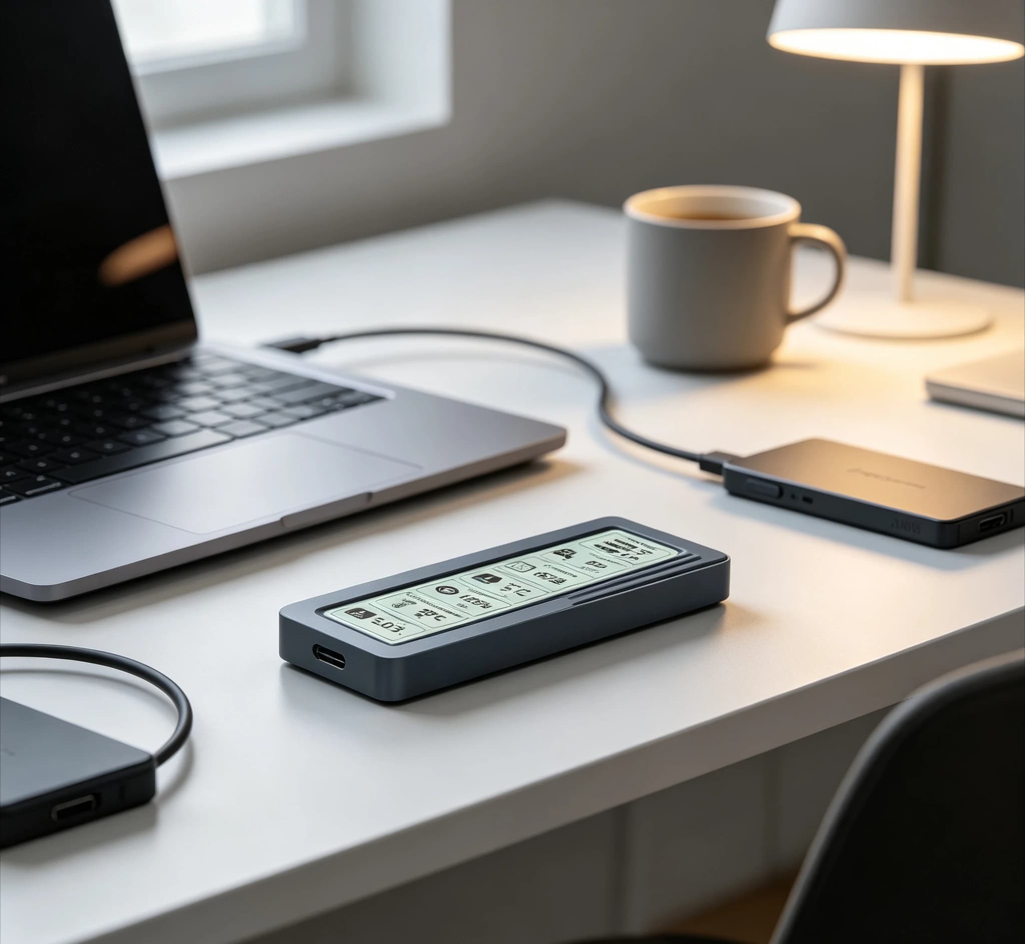 M2 SSD Enclosure with Smart Display SATA Protocol High Speed Type C USB 3.2 Universal for Solid State Drive External Case Use