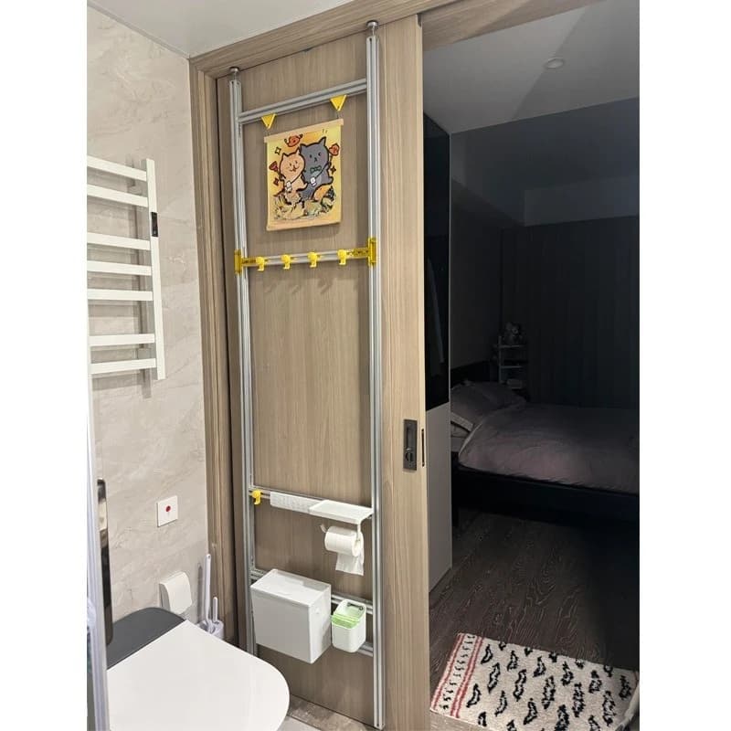 Portasciugamani posteriore, bagno, portasciugamani senza perforazione, portasciugamani integrato, portasciugamani da bagno indomobile