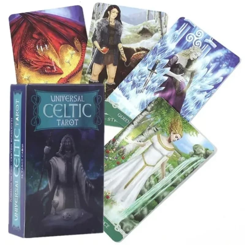 Tarocchi celtici universali Guida completa in inglese Divinazione Fate Oracle Card per carte da gioco da tavolo per mazzi da festa in famiglia