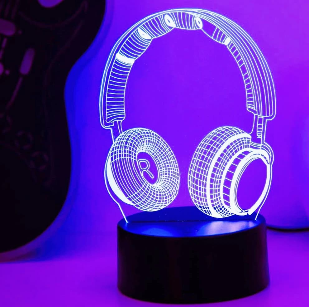 Night Light 3D Gaming Headphones Bedroom Games Room Environmental Light Desktop Type USB Touch Lights that change color to seven colors