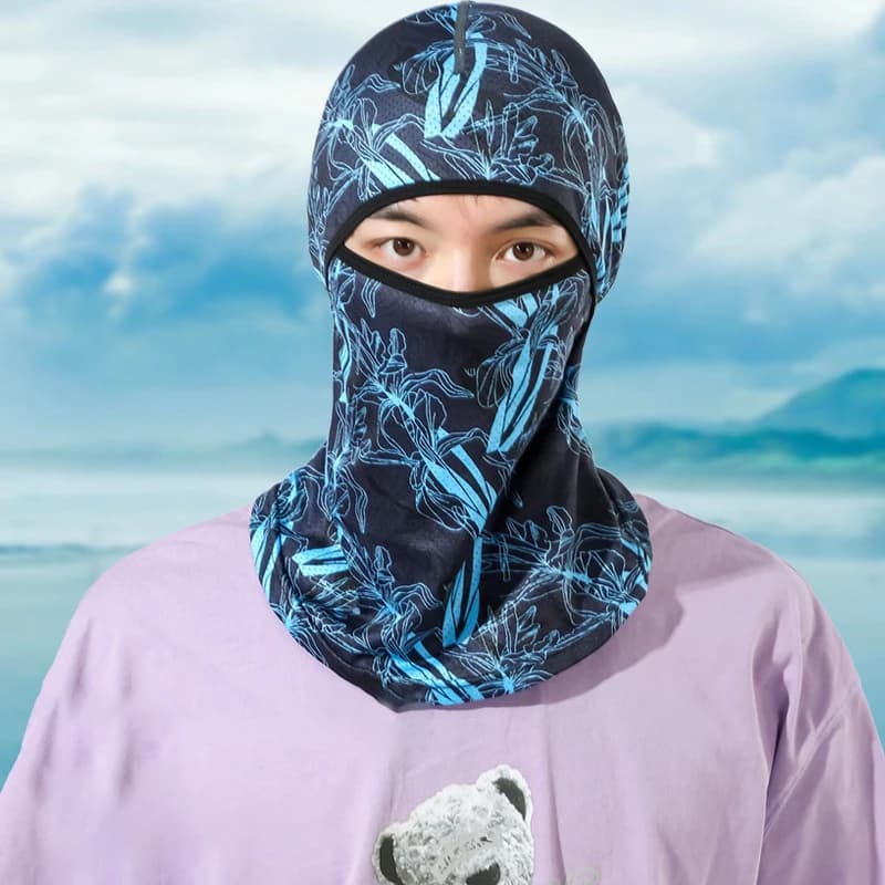 Nuova Balaclava Estiva Rinfrescante in Seta Ghiaccio per Moto, Ciclismo, Protezione Solare Anti-UV, Copricapo Integrale Sportivo