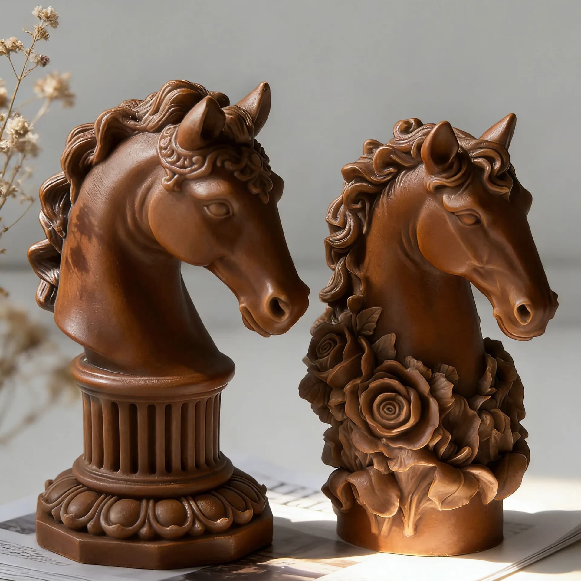 Stampo in Silicone a Forma di Testa di Cavallo per Candele Profumate Fatte a Mano, Gesso, Pittura e Decorazioni per la Casa