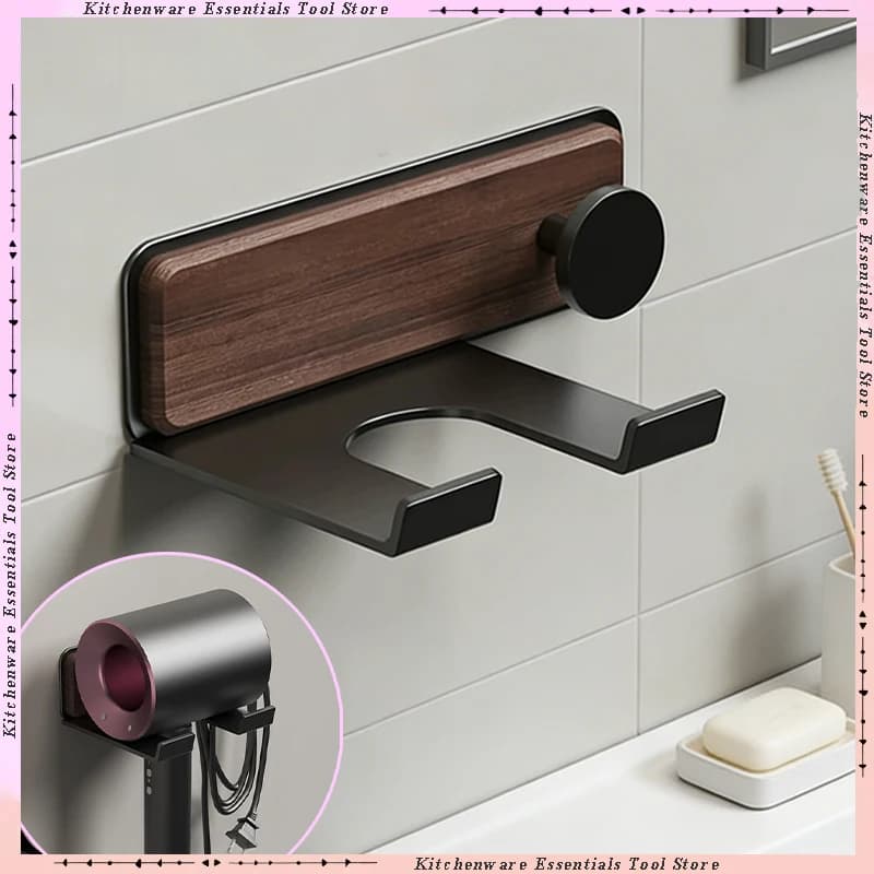 Support for Hair Dryer, Waterproof Organizer for Hair Dryer, Plate & Hair Dryer
