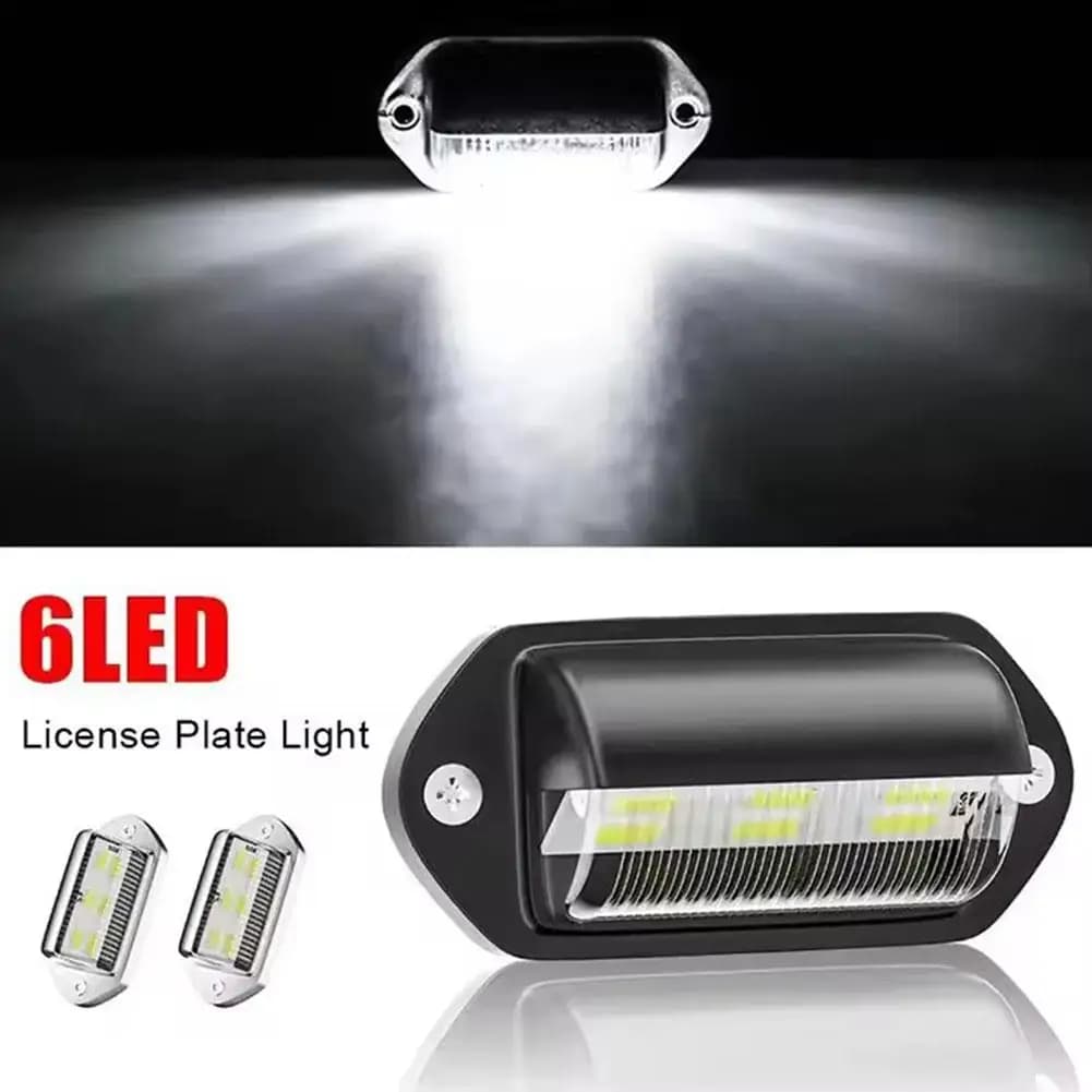 2 pezzi 6LED luci targa auto 12-24V LED indicatore laterale 6500K segnale di avvertimento bianco impermeabile per SUV camion rimorchi autobus