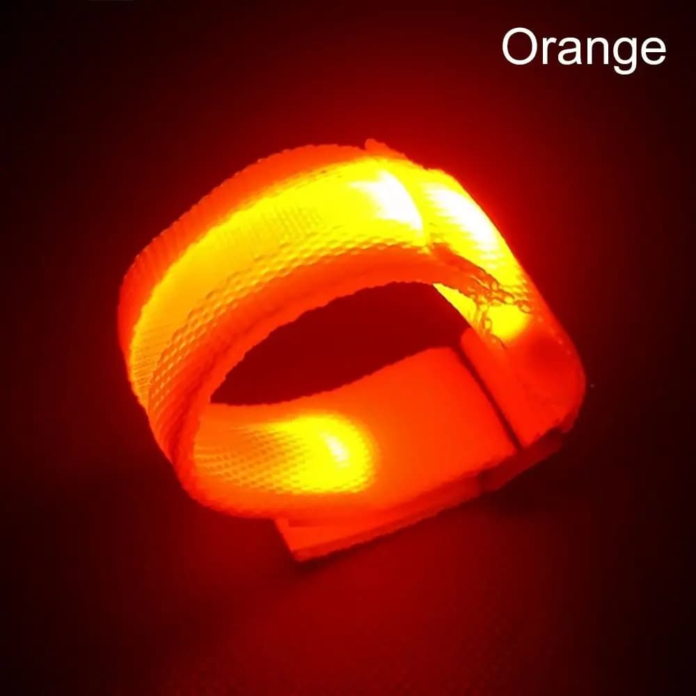 Luminous LED Bracelet for Cycling and Night Race, 8 Colors, Adjustable, with Battery, Safety Reflective Strap