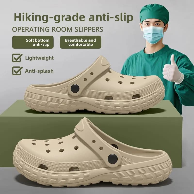 2026 New Women and Men's Hole Shoes Summer Non-Slip Outdoor Sandals Closed Toe Beach Slippers Thick Bottom Soft Bottom