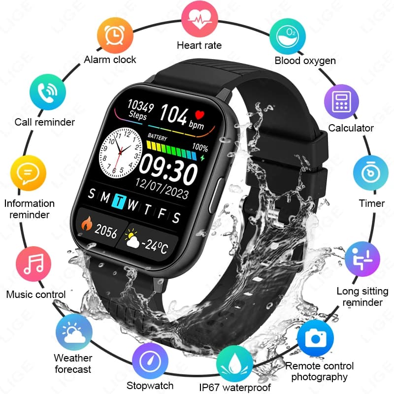 Nuovo Smartwatch da Uomo con Quadrante Personalizzabile, Monitoraggio Frequenza Cardiaca e Sonno, Impermeabile, Orologio Sportivo Fitness, Braccialetto Smartwatch da Donna