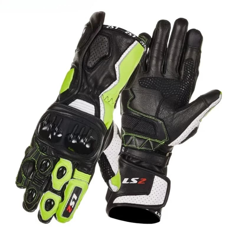 Guanti da moto Four Seasons Guanti da moto in vera pelle di vacchetta con touch screen Guanti lunghi da motocross resistenti all'usura con dita intere