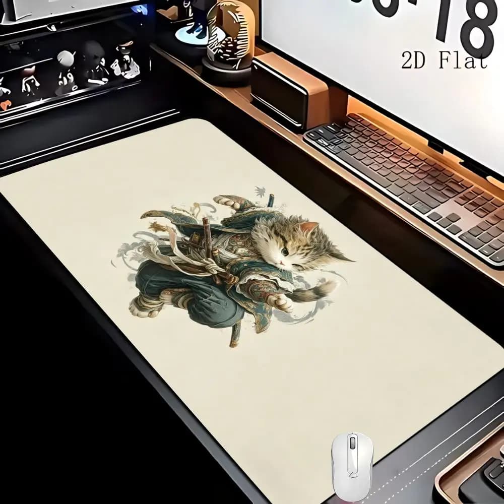Tappetino per Mouse con Motivo Arti Marziali per Giocatori, Grande Mousepad da Gaming Antiscivolo, Tappetino Esteso per Laptop e Tablet, Mousepad XXL per PC