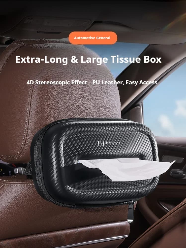 Car 3D stereoscopic Extra-Long & Large tissue box For ZEEKR 001 007 009 001FR 007GT X MIX 7X 9X Auto Interior Accessories