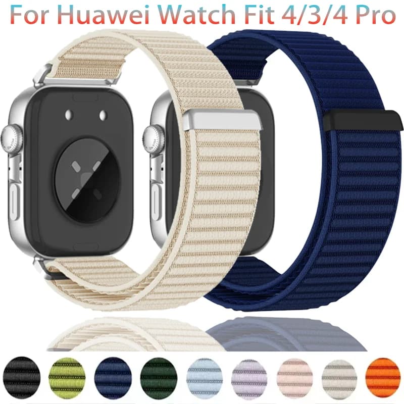 Cinturino in nylon intrecciato per Huawei Watch Fit 5 4 Pro, sportivo, confortevole, facile da regolare, bracciale per Huawei Watch Fit 5 4 3 Correa