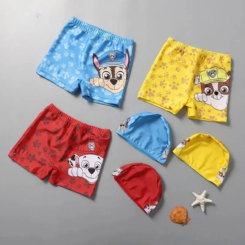 Paw Swimsuit Patrols Printed Underpants Hat Chase Rocky Marshall Underwear Toys Swimming Suit