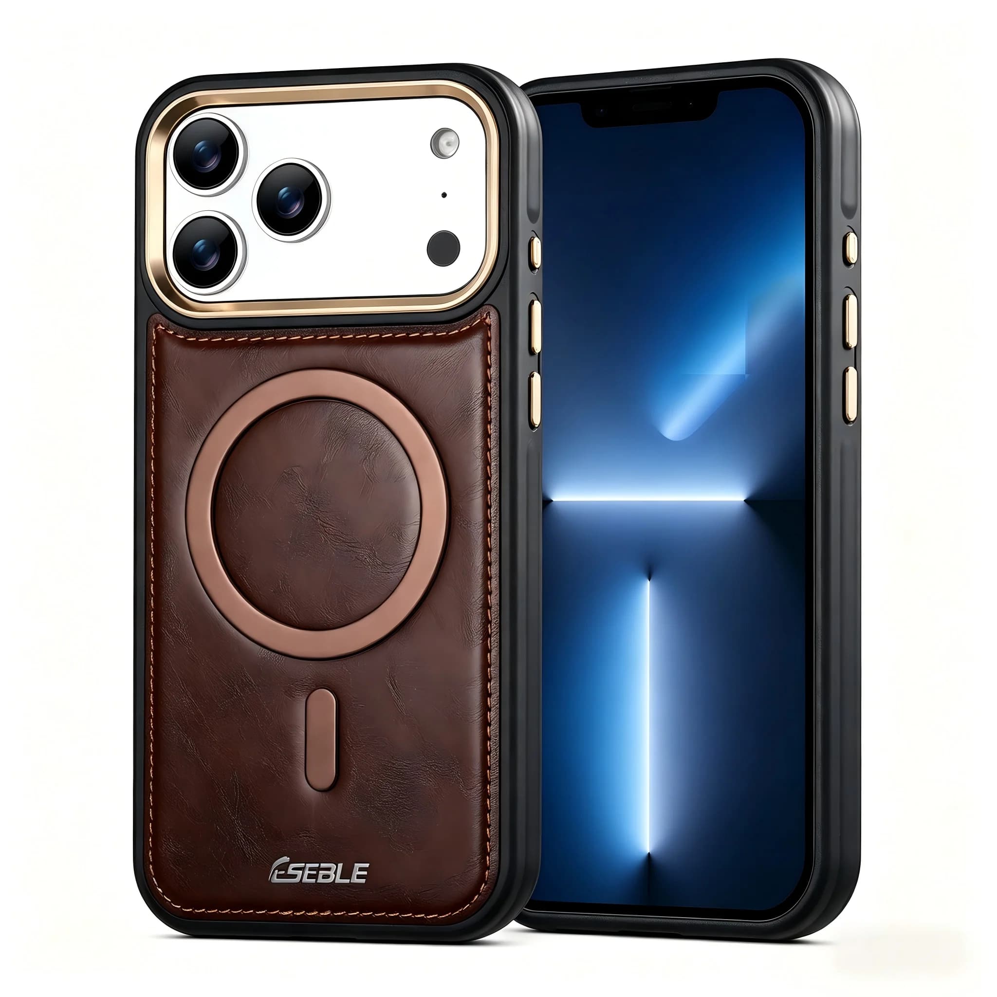 Luxury Business Magnetic Leather Phone Case for iPhone 17 Pro max 16 15 14 13 12 Shockproof For Magsafe Comfortable Grip Cover