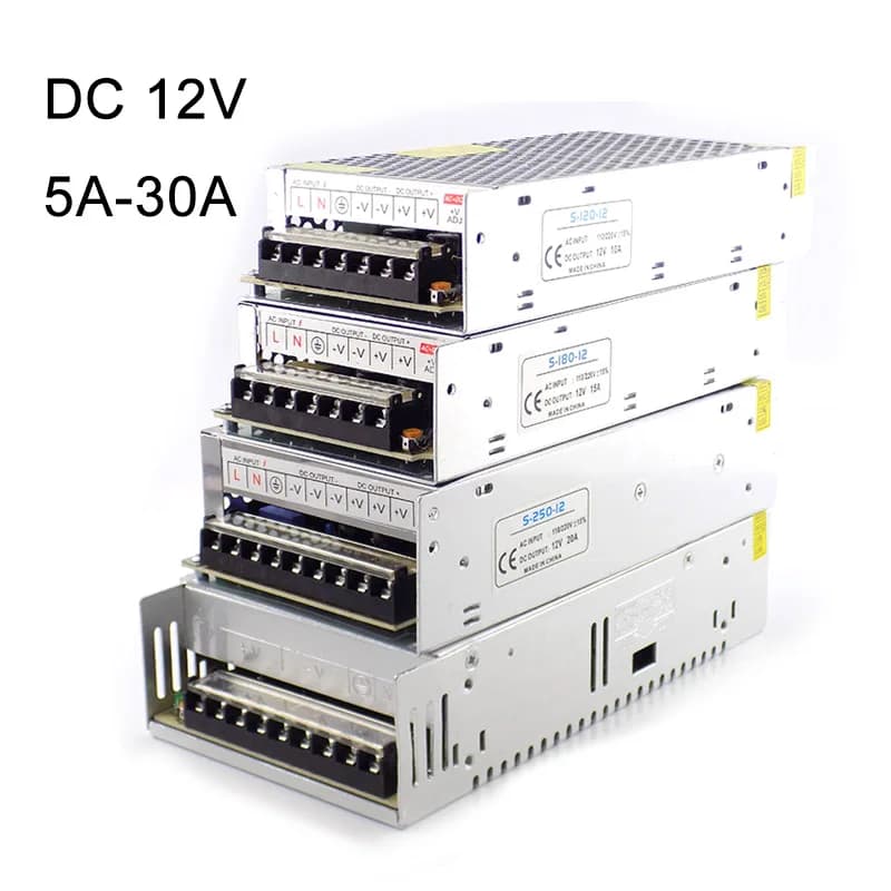 DC 12V 1.25A~30A Lighting Transformer Power Supply Adapter CCTV Camera Converter for LED Strip Light Switch Driver Charger