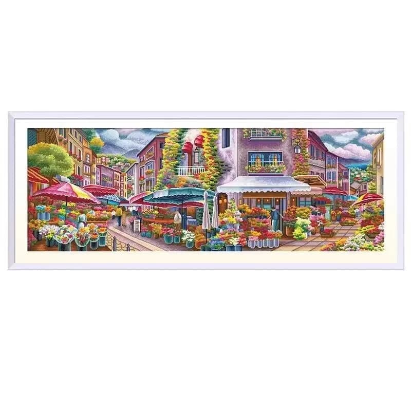 Mercato dei fiori Cartoon kit punto croce timbrato 11CT ricamo modelli fai da te Set ricamo fatto a mano
