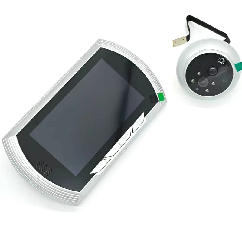 Campanello per porta digitale intelligente da 4,5 pollici con telecamera per visione notturna a infrarossi, campanello per porta, registrazione video, spioncino