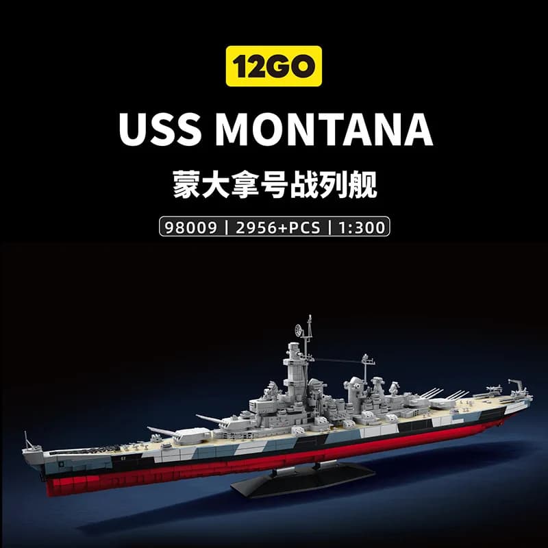 98009 Modello di Nave da Guerra Montana USA della Seconda Guerra Mondiale, Set di Costruzioni Puzzle, Regalo per Ragazzi, 2956 Pezzi