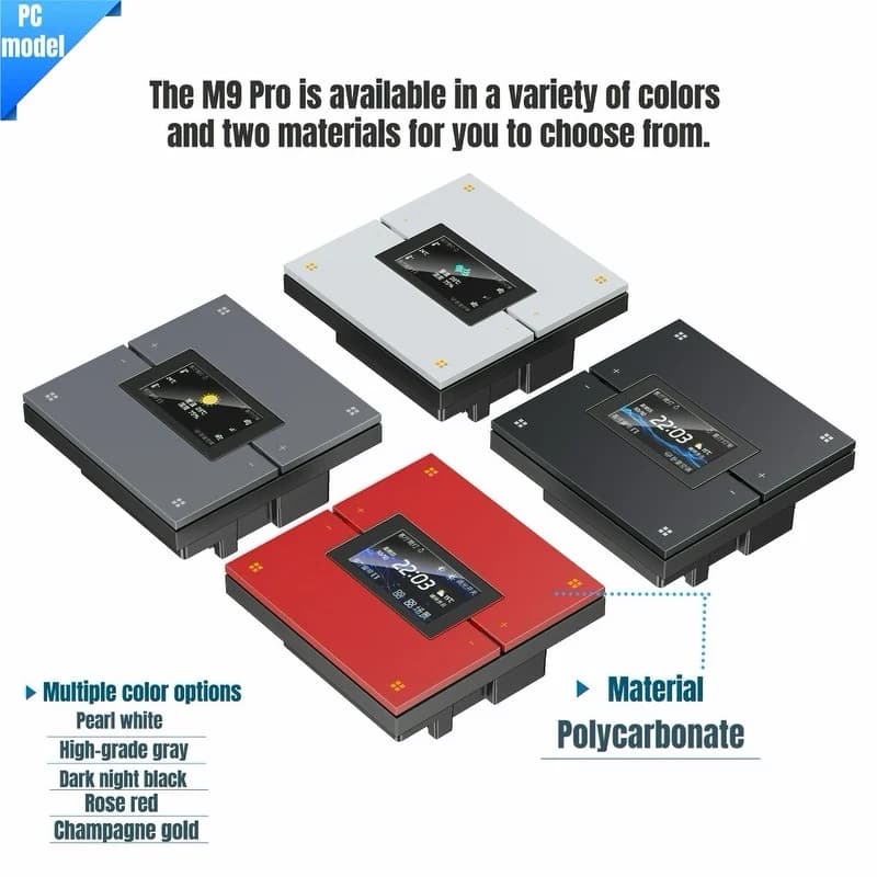 Model PC M9Pro Tuya Zigbee smart switch, smart home, automatic scene switch, attenuation, curtain control, time and time display