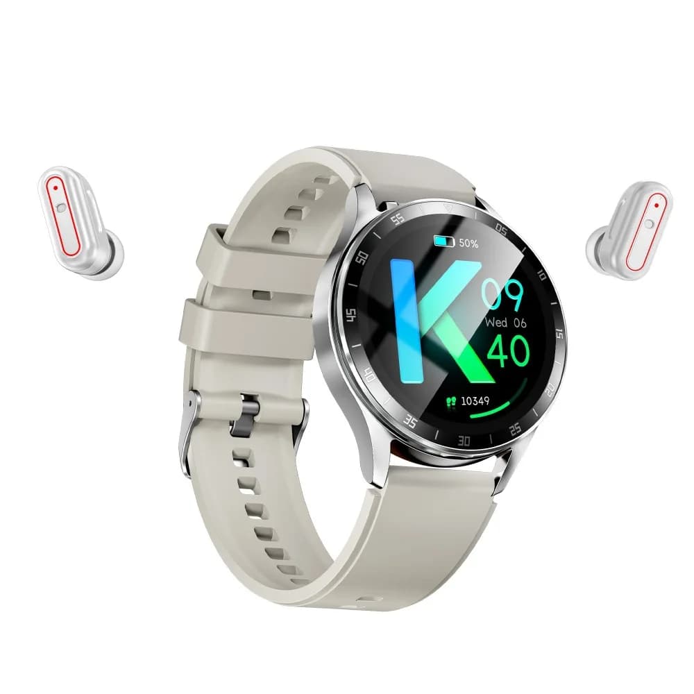 Smartwatch 2-in-1 con auricolari Bluetooth TWS, monitoraggio della frequenza cardiaca e della pressione sanguigna, schermo HD da 1,39 pollici, orologio sportivo e fitness