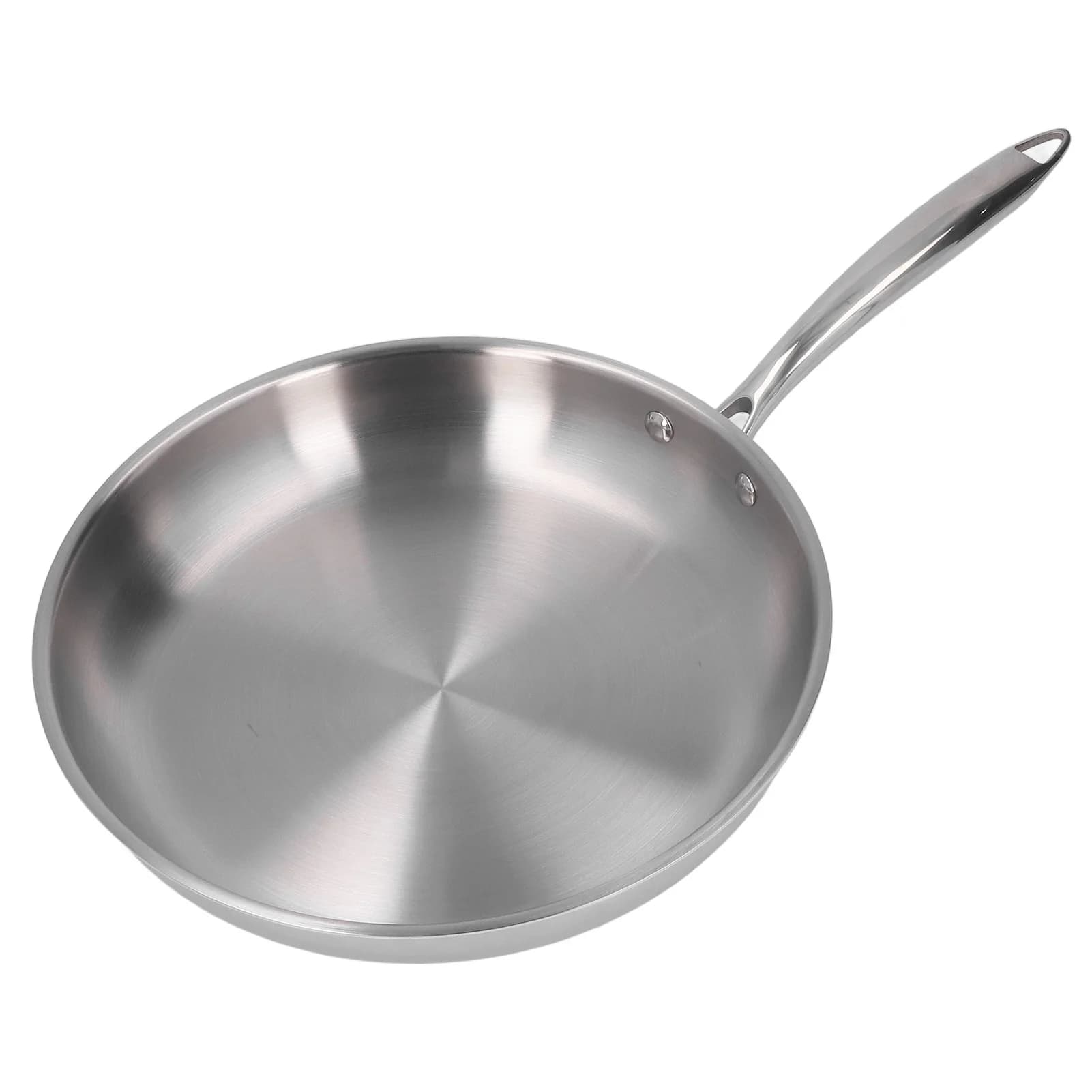 Stainless Steel Frying Pan Sturdy Construction 3 Layers Stainless Steel Frying Skillet Even Heating for Omelette