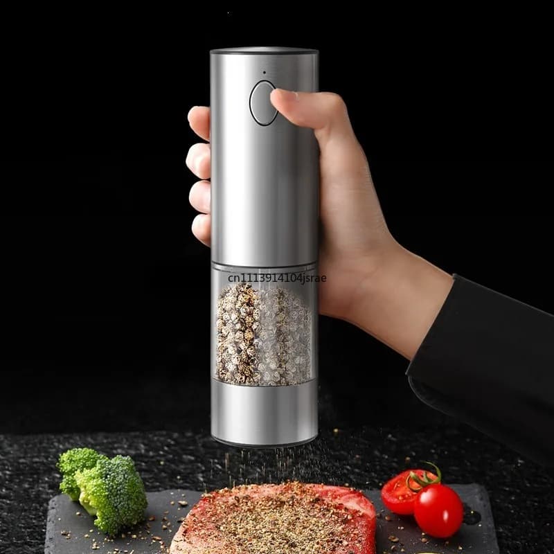 Household Electric Spice Grinder Set, Kitchen Condiment Shaker Bottle, Automatic Mill for Black Pepper Corns Sichuan Pepper