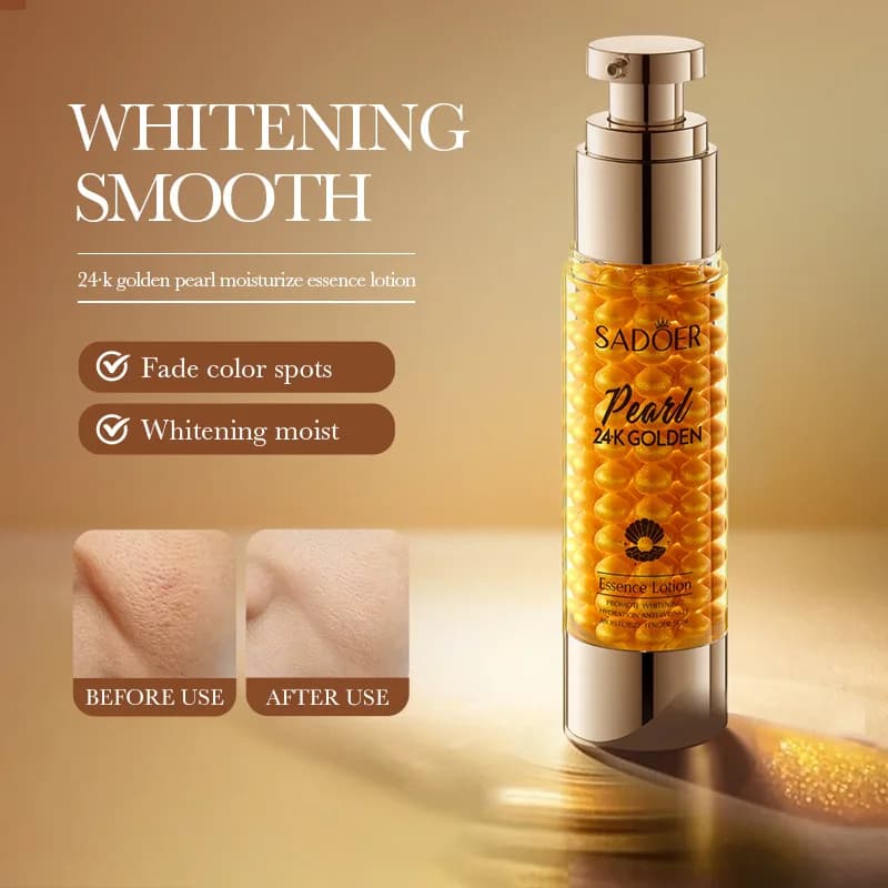 24K Golden Pearl Essence Lotion Emolient Collagen Lotion Dissolvency Color MacchiesBlack moist face