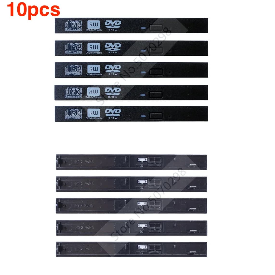 Lotto di 10 Pannelli Frontali per Unità Ottica CD DVD-ROM/RW da 12,7mm, Cover per Unità Ottica a Caricamento Frontale per Laptop