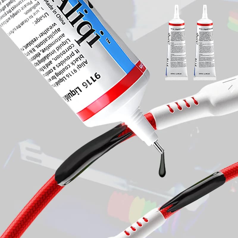 Waterproof Liquid Electric Tape Rubber Insulating Cable Metal Wire Coating Necklace Insulating Stickers Sealing Collar for Home Fixed Line