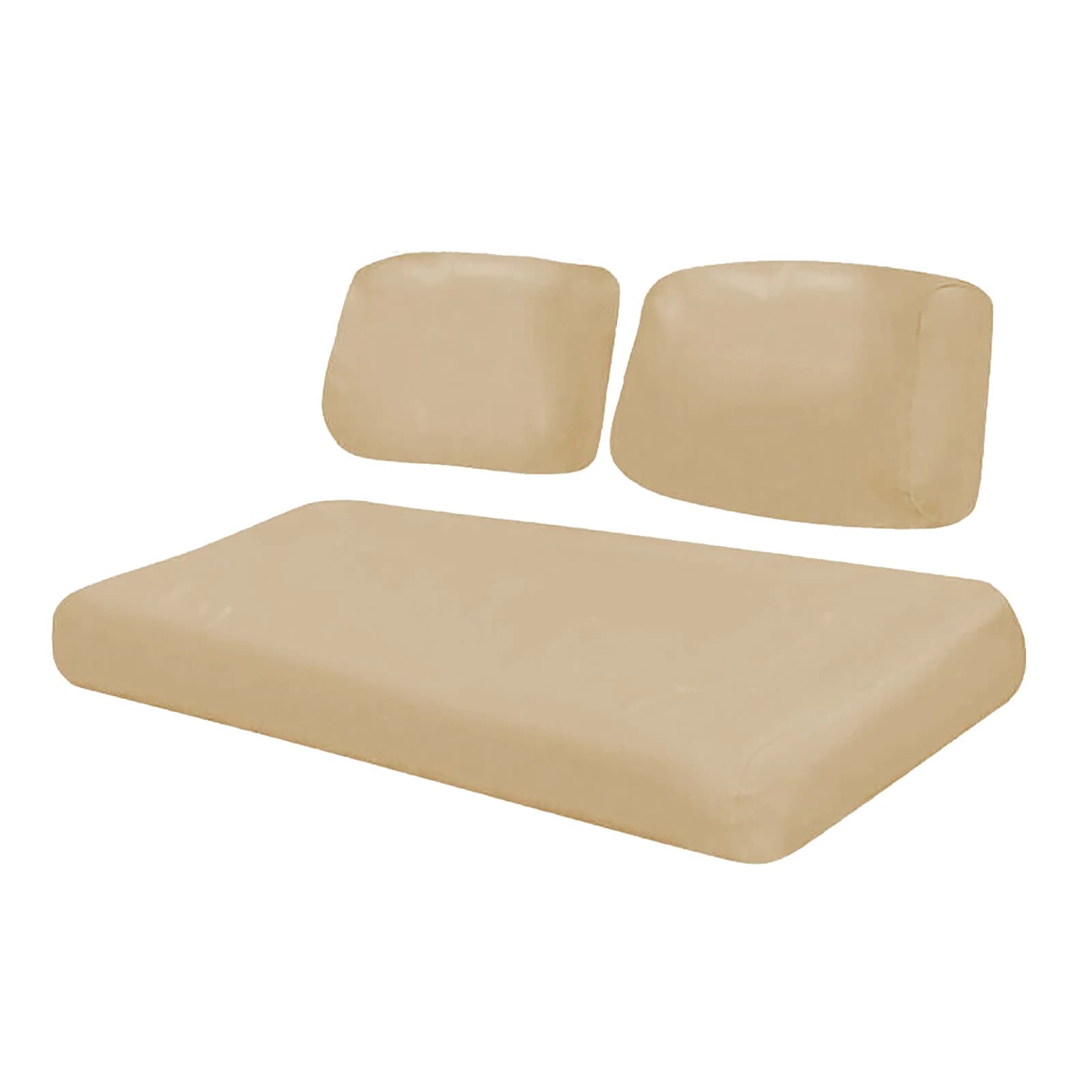 Set di 3 Coprisedili Anteriori Facili da Installare per Club Car DS Golf Cart 1982-2000.5, Impermeabili in Pelle PU Marrone e Beige