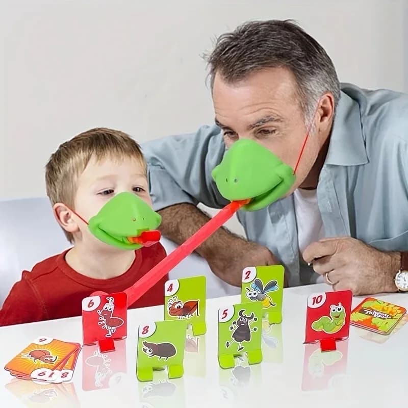 Lucertola Rana Maschera Lingua Gioco di lancio Giocattoli per bambini Divertente Casa per bambini Gioco di scacchi e carte Festa Ragazzi Ragazze Regali di Natale