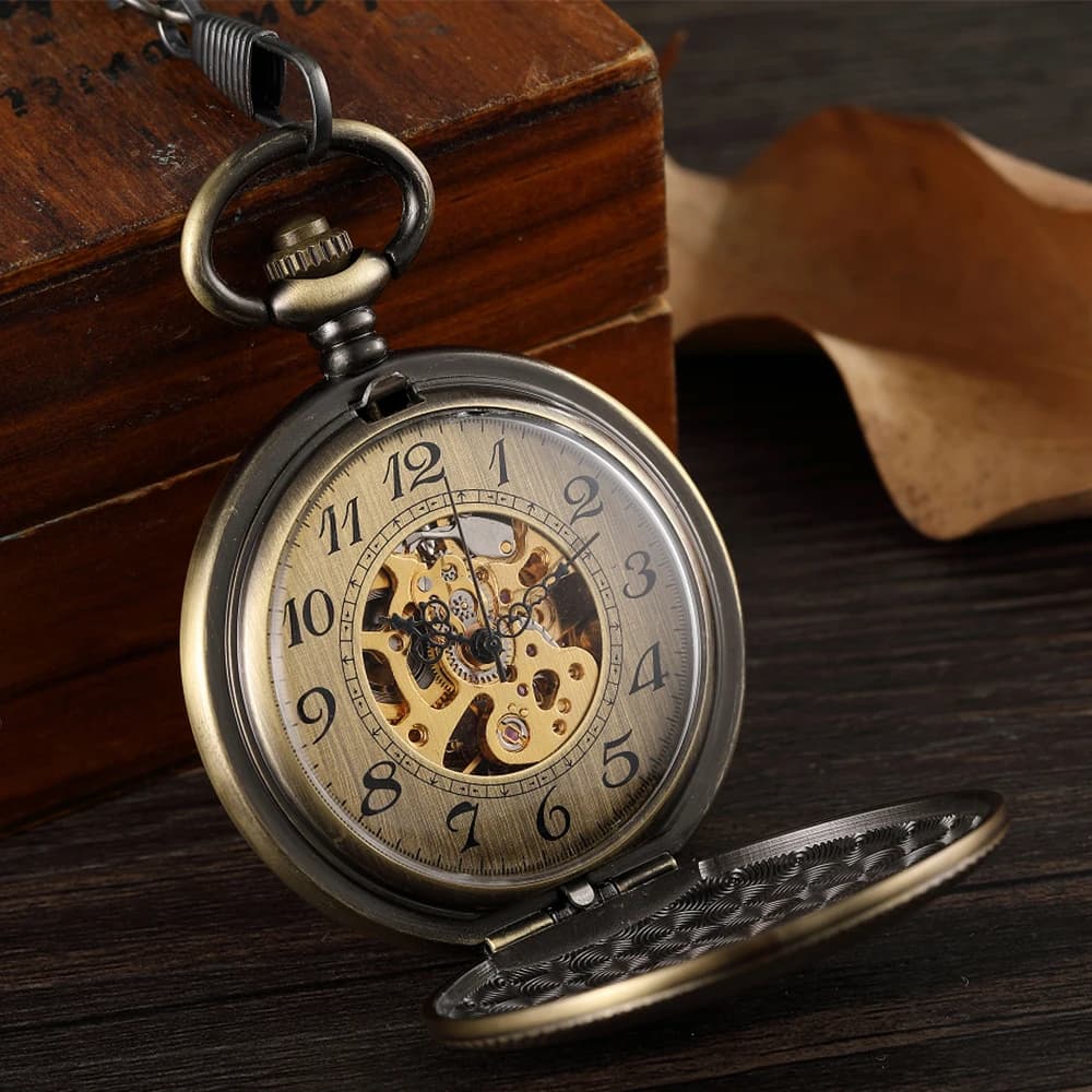 Lady Pocket Watch Skeleton Mechanical FOB VIntage Pocket Watch for Men montre de poche retro Steampunk