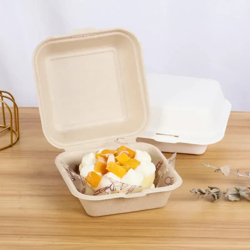 Contenitore alimentare usa e getta ecologico per pranzo, Bento, panetteria, frutta, hamburger, torte, preparazione dei pasti (50 pezzi)