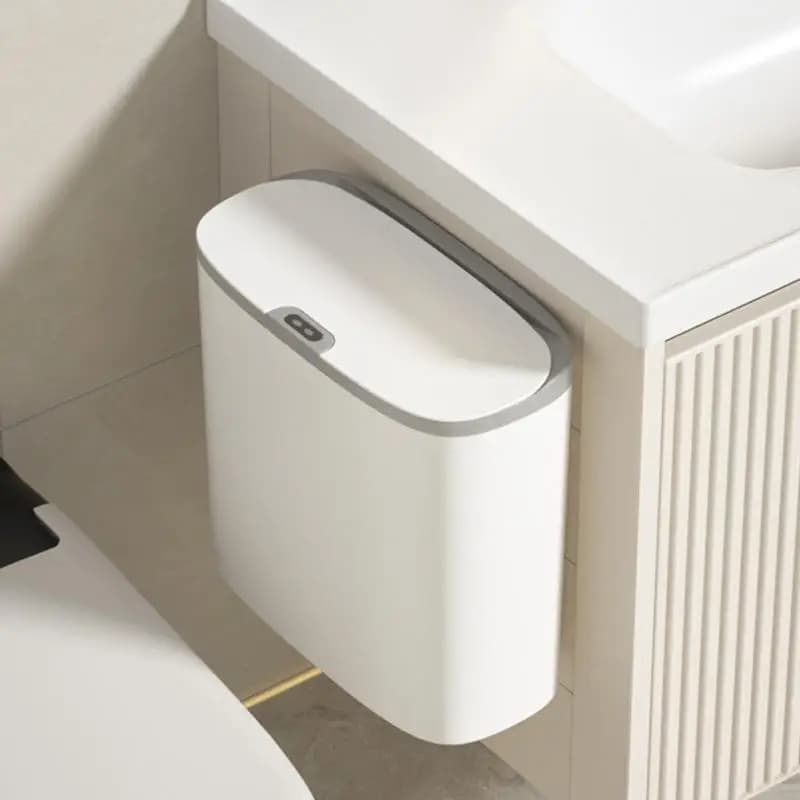 Sensing Smart Large Office Trash Can with Lid Hanging Automatic Home Use Simple Design Dustbin Garbage Bin Waste Paper Basket