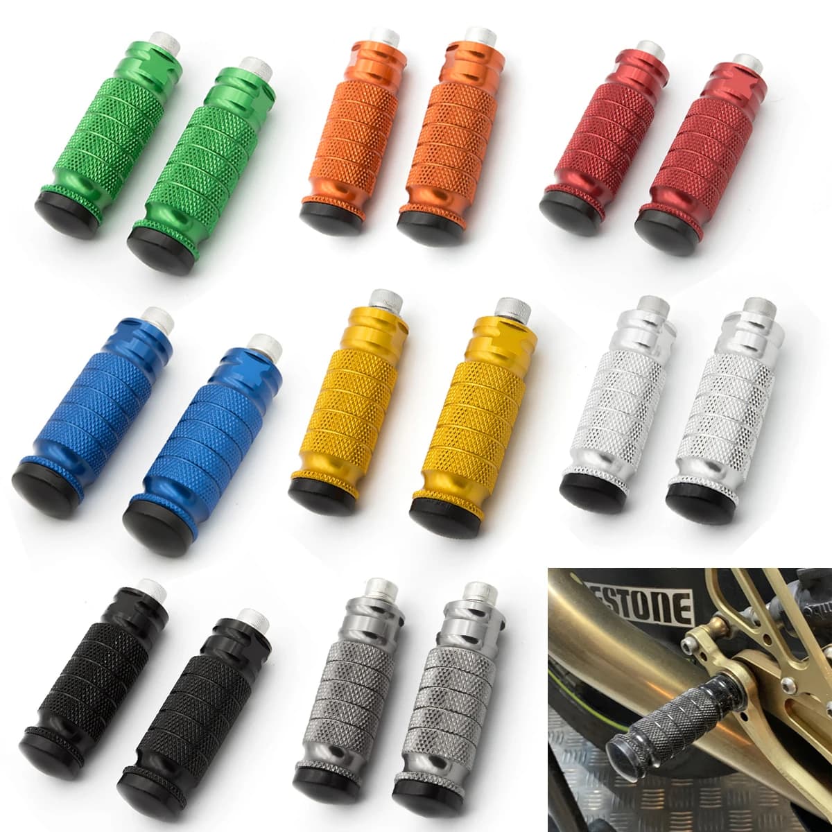 PER Yamaha YZF R1 R3 R6 R125 FZ1 FZ8 MT-07 MT09 Moto Poggiapiedi Pedana Rearset Pedale Peg Accessori Parte Modificata