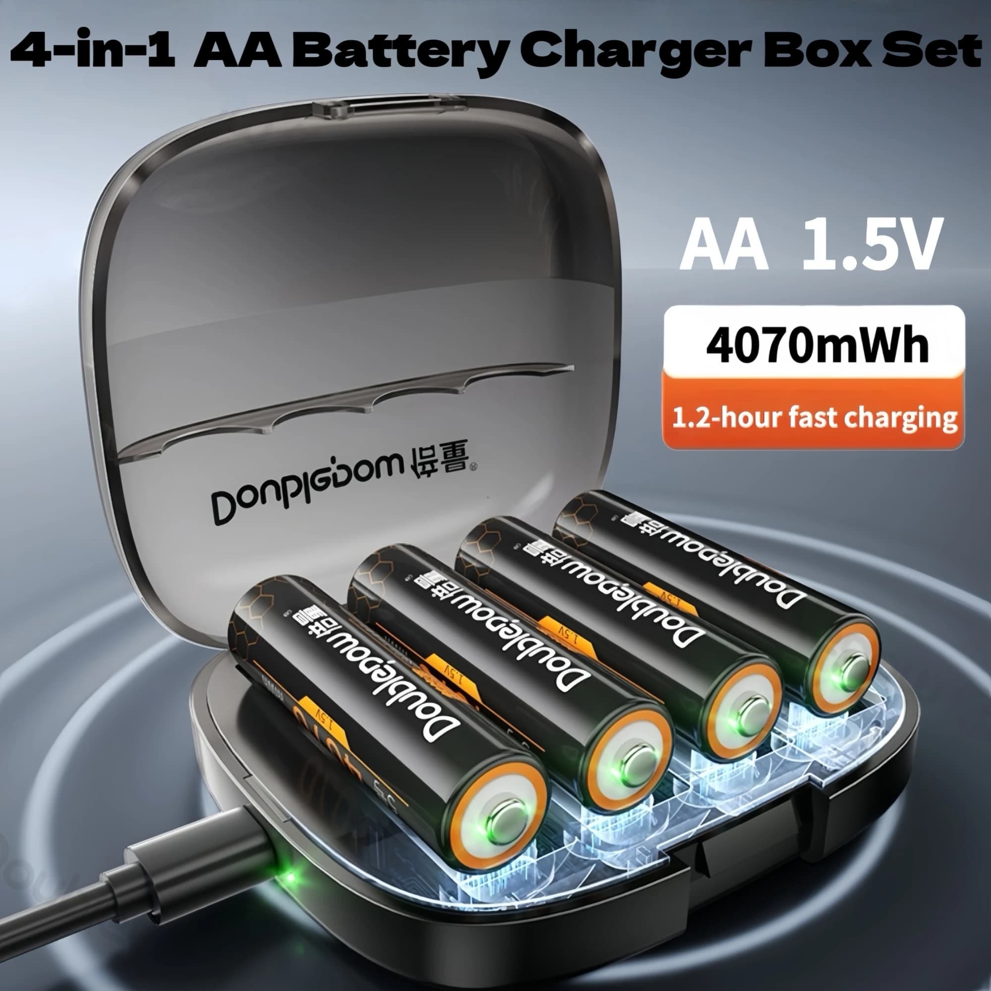 USB AA 1.5 V 4070 mWh lithium battery with USB charging box 4 in 1 for mouse Gamepad toy remote control brush electric razor