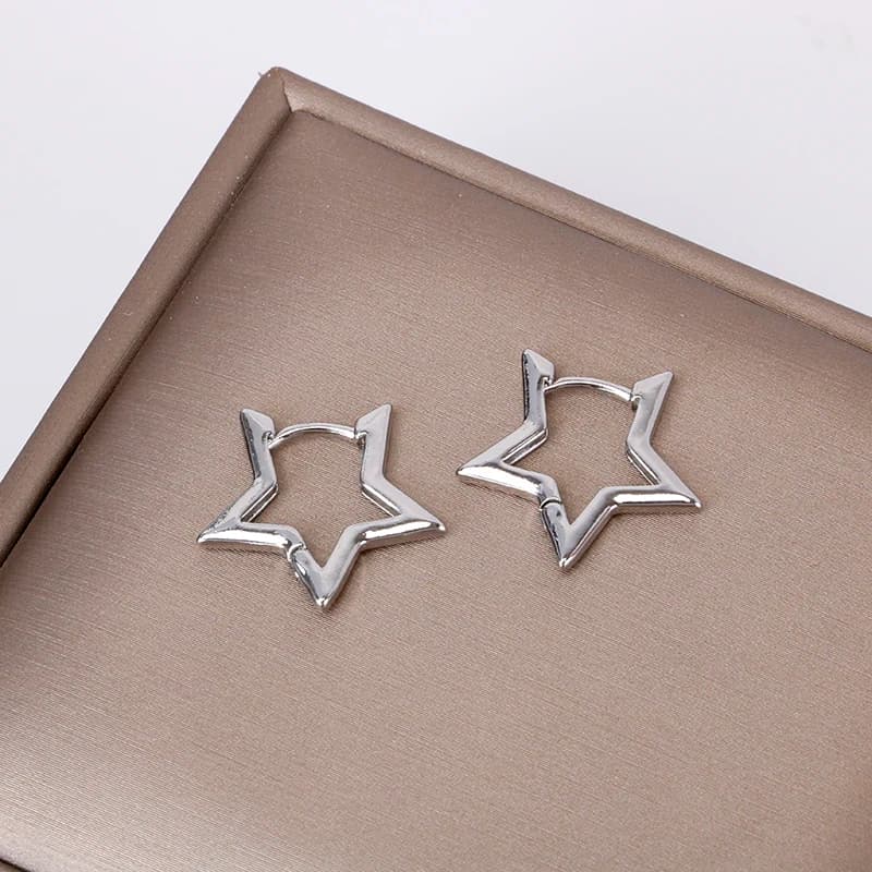 Hgflyxu Piccoli orecchini a cerchio Stella Smart Cut Anelli per orecchie Gioielli di moda 10mm Commercio all'ingrosso
