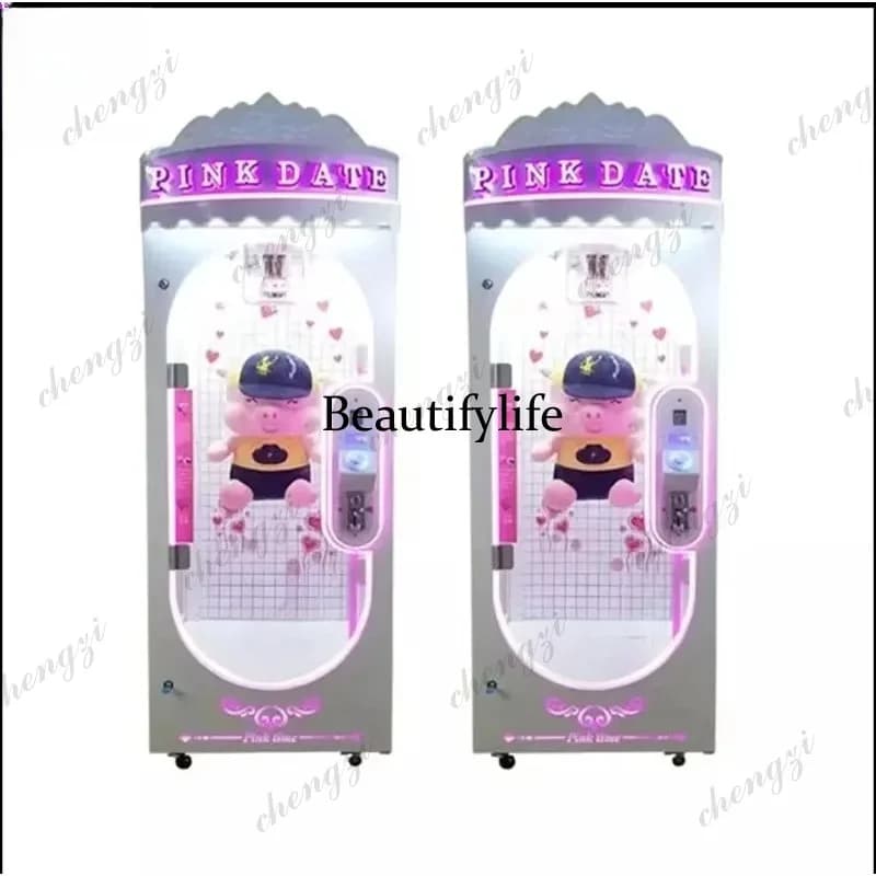A81 Indoor Pink Date Doll Aluminum Rail Scissors Prize Vending Coin Operated Skill Arcade Game Machine
