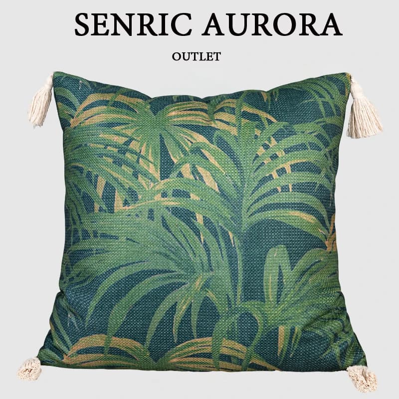 French Chinese Style Emerald Green Cushion Cover Light Luxury Living Room Bedroom Carpet Footrest Bbench Lazy Sofa Pillow Case