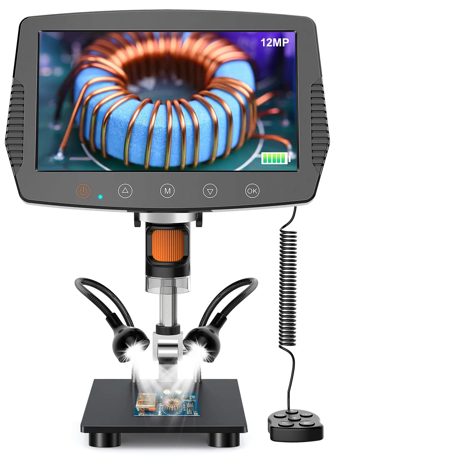 Microscopio digitale LCD da 9", microscopio a moneta con ingrandimento 1500X con micro microscopio per saldatura da 16 MP per adulti, visualizzazione del PC
