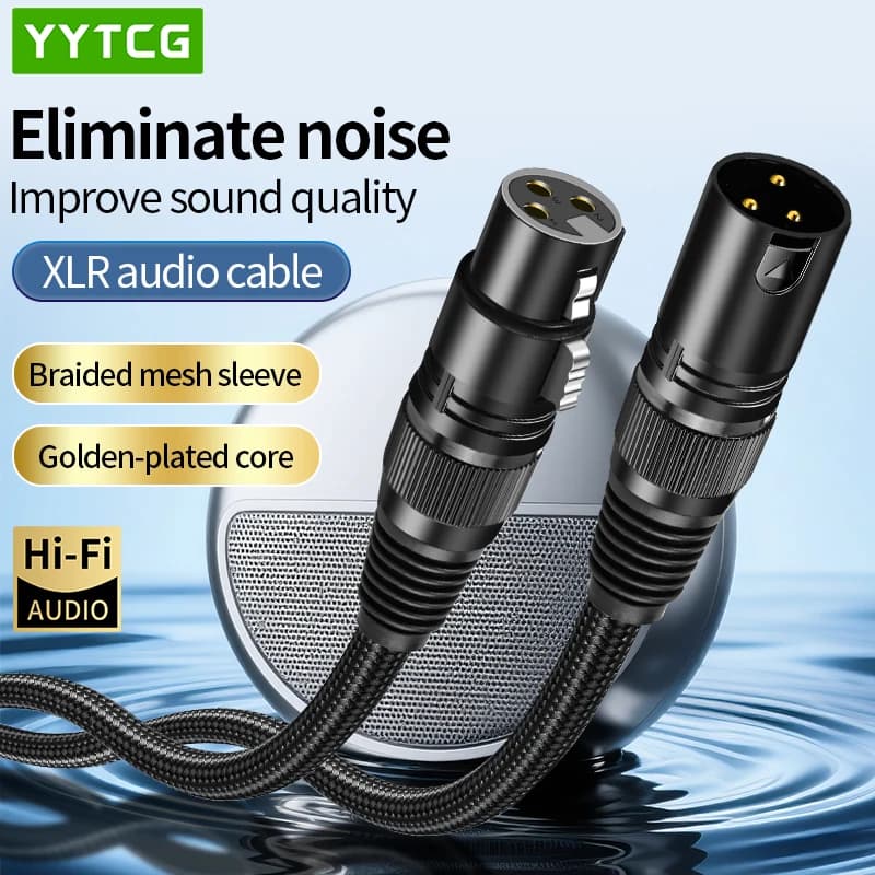 Cavo microfonico XLR YYTCG - Cavo di prolunga da 3 pin maschio a femmina per microfono karaoke, mixer audio e amplificatori