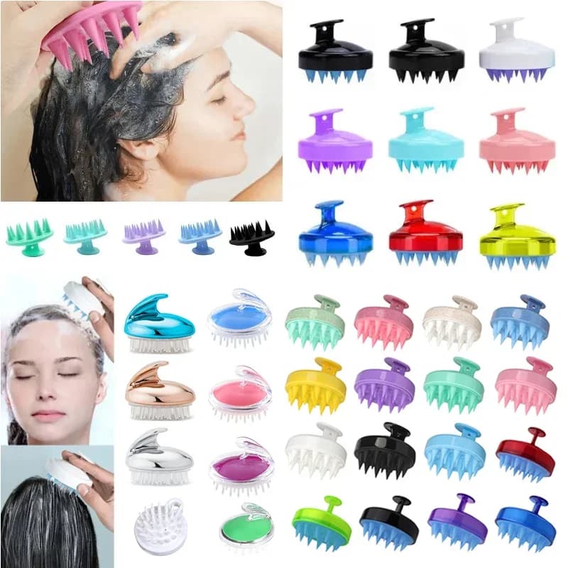 Spazzola per Shampoo in Silicone portatile spazzola per massaggio del cuoio capelluto morbida pettine per il lavaggio dei capelli doccia spazzola per il bagno strumento per lo Styling della cura dei capelli
