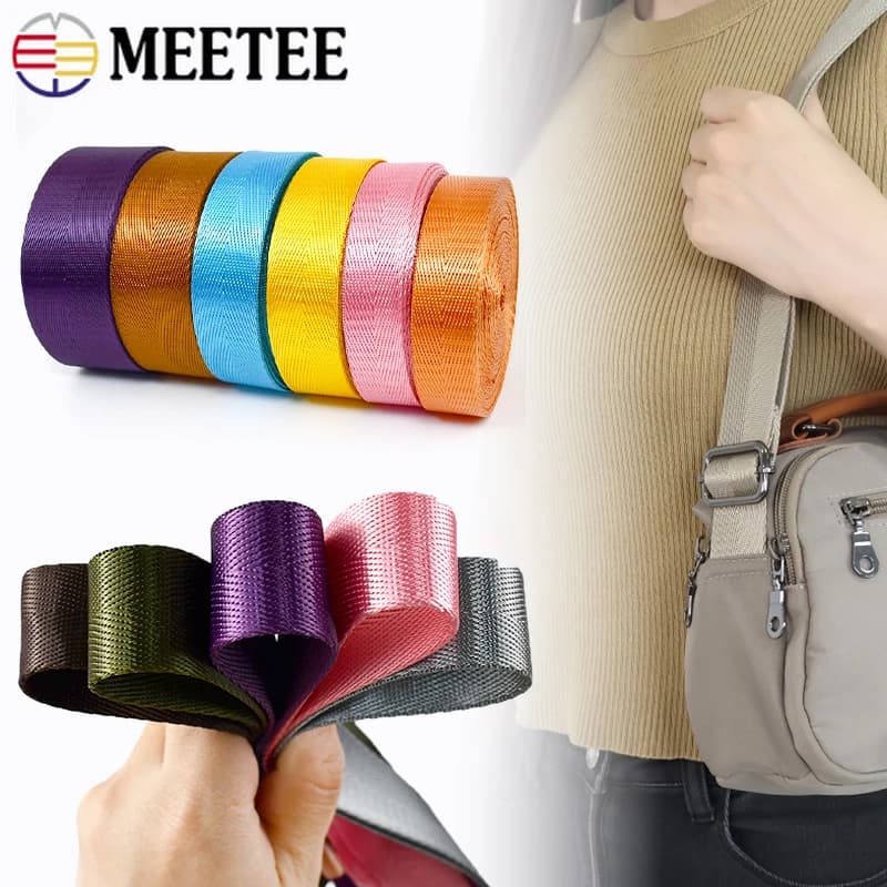 5 metri 20-38mm 1mm di Spessore Nylon Tessitura Fascia Cintura di Sicurezza Nastro Nastro Per Borse Da Cucire Cinghia Zaino Bias Vincolante Accessori FAI DA TE