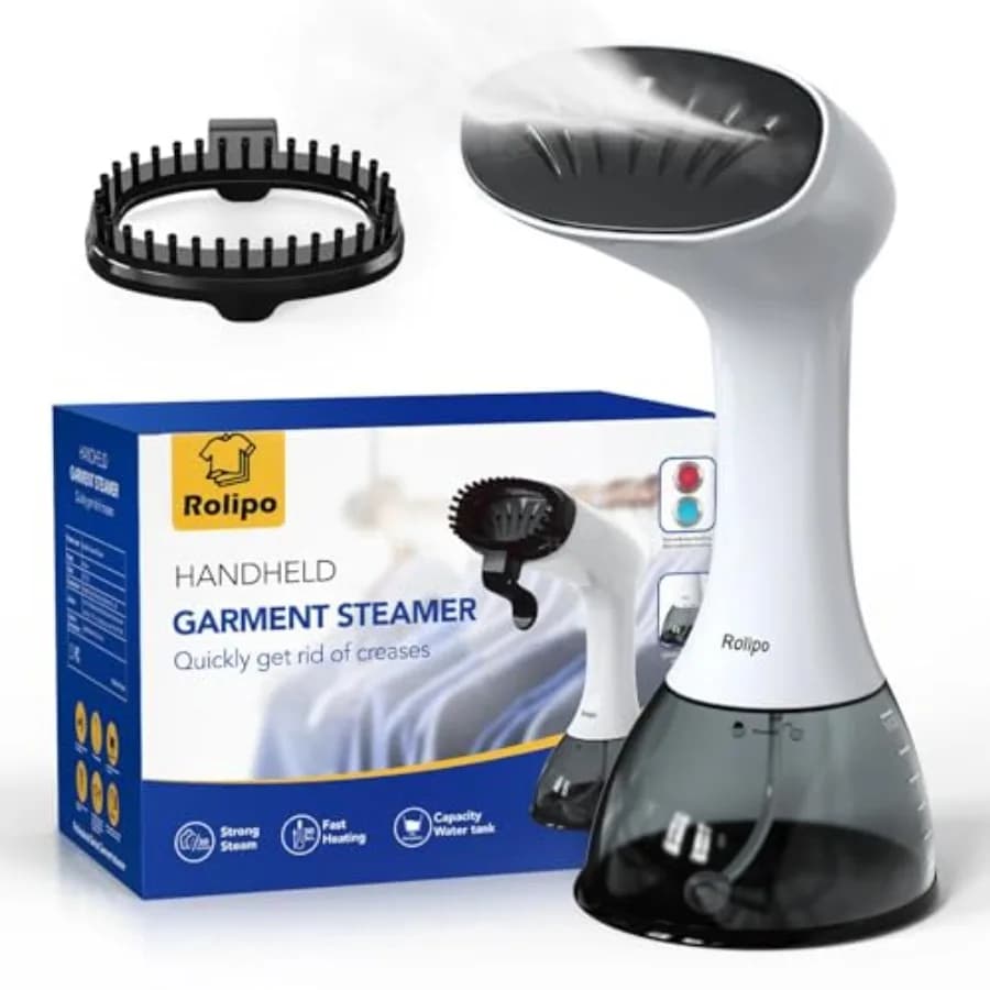 Vaporizzatore per Vestiti 1350W Portatile, per Casa e Viaggio, Serbatoio da 400ML, Riscaldamento Rapido, Rimozione Rughe
