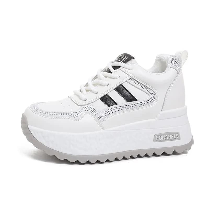 Autumn Height Increasing Women Thick Sole Sneakers Breathable 2026 New Platform Lace-Up Casual Sports Shoes Zapatillas De Mujer