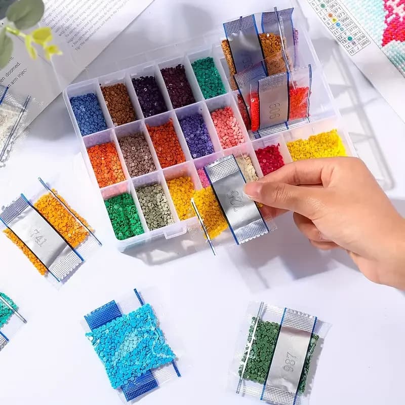 30 bright color diamond painting kits (500 diamonds each), suitable for painting with diy diamonds, nail art and other decorations
