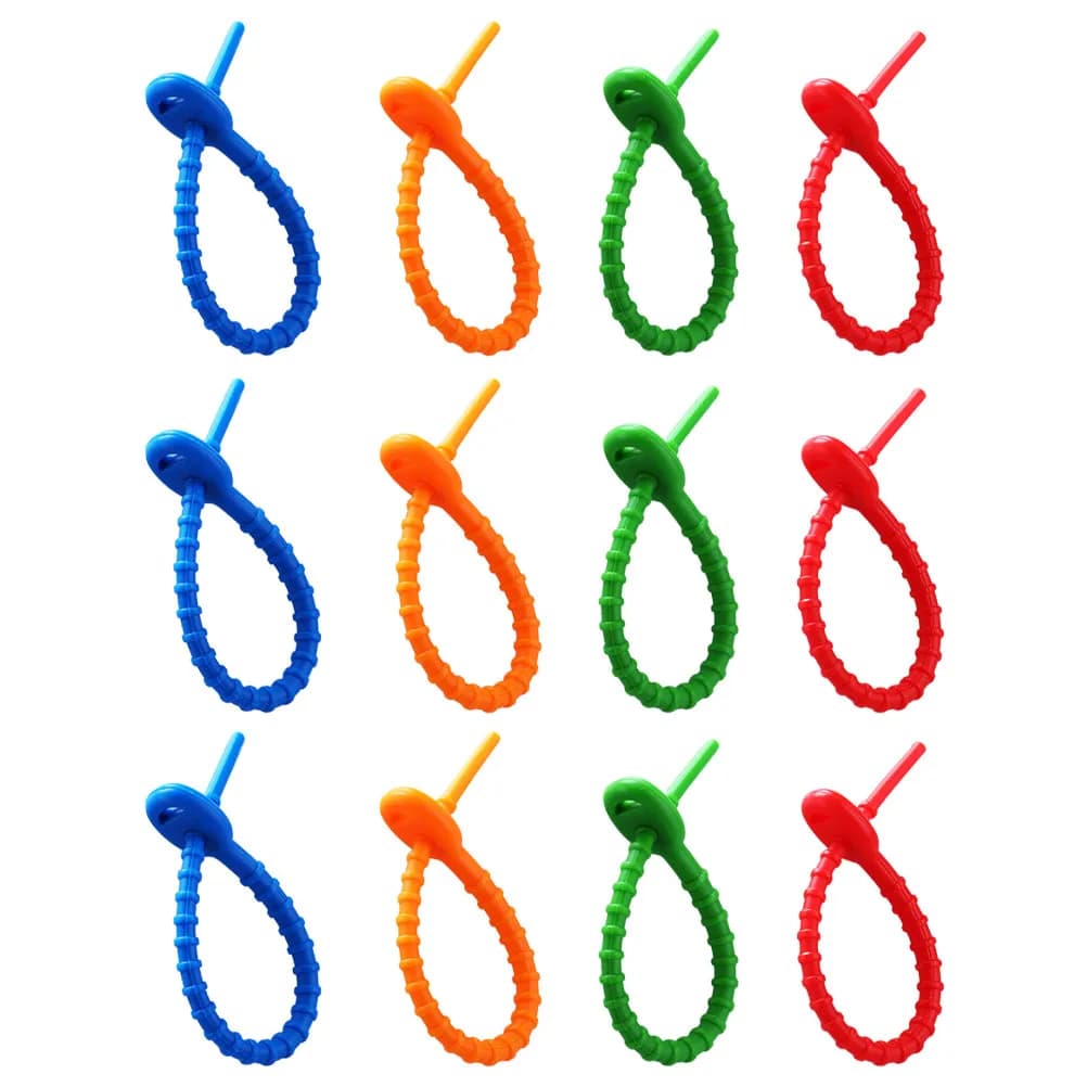 12 Pezzi Fascette in Silicone Flessibili Riutilizzabili per Organizzare Cavi, Facili da Aprire e Chiudere, per Cavi Elettronici e Linee USB di Ricarica e Dati